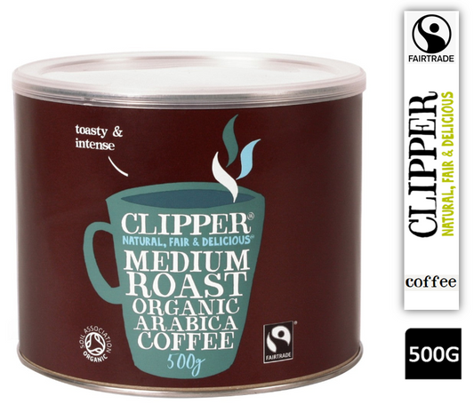 Clipper Fairtrade Medium Roast Organic Arabica Coffee 500g - NWT FM SOLUTIONS - YOUR CATERING WHOLESALER