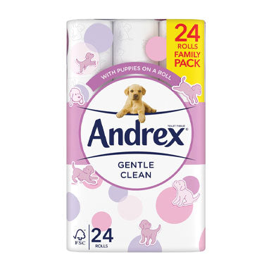 Andrex Puppies On A Roll Gentle Clean Toilet Paper Pack 24's