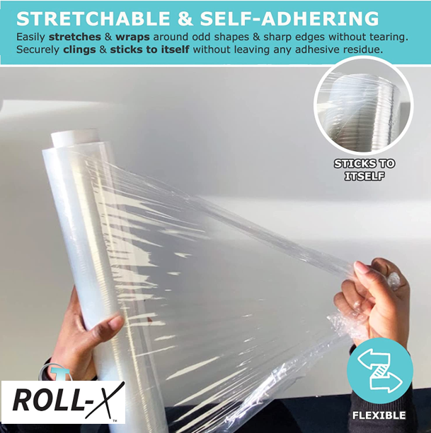 Roll-X Clear Hand Stretch Film Pallet Wrap XL {400mm x 300m}