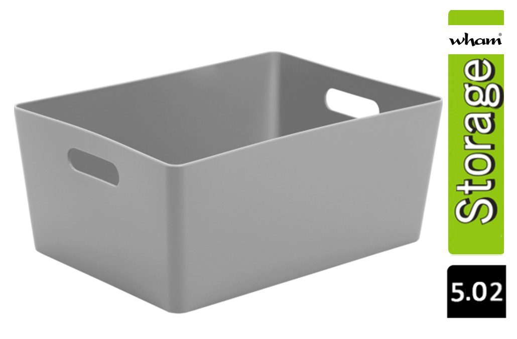 Wham Grey Rectangular Studio Basket 5.02 11.5 Litre - NWT FM SOLUTIONS - YOUR CATERING WHOLESALER