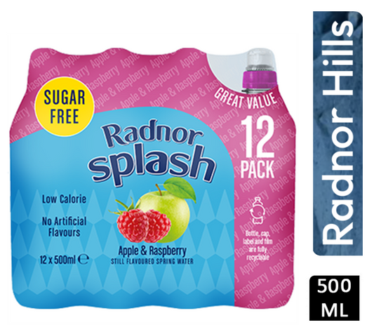 Radnor Splash Sugar Free Apple & Raspberry 12x500ml