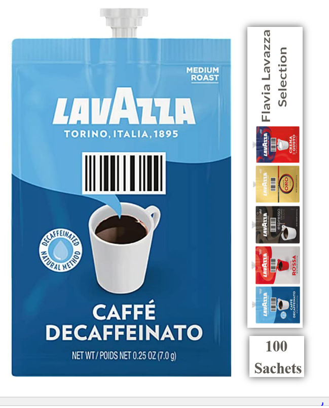 Flavia Lavazza Caffe Decaffeinato Sachets 100's - NWT FM SOLUTIONS - YOUR CATERING WHOLESALER