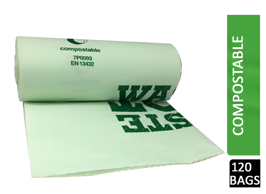 Compostable Biodegradable Food Waste Bin Liner 10 Litre Pack 20's - NWT FM SOLUTIONS - YOUR CATERING WHOLESALER