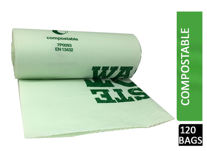 Compostable Biodegradable Food Waste Bin Liner 10 Litre Pack 20's - NWT FM SOLUTIONS - YOUR CATERING WHOLESALER