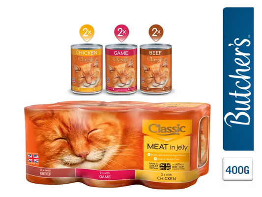 Butcher's Classic Cat Food Meat Variety Pack in Jelly 6x400g - NWT FM SOLUTIONS - YOUR CATERING WHOLESALER