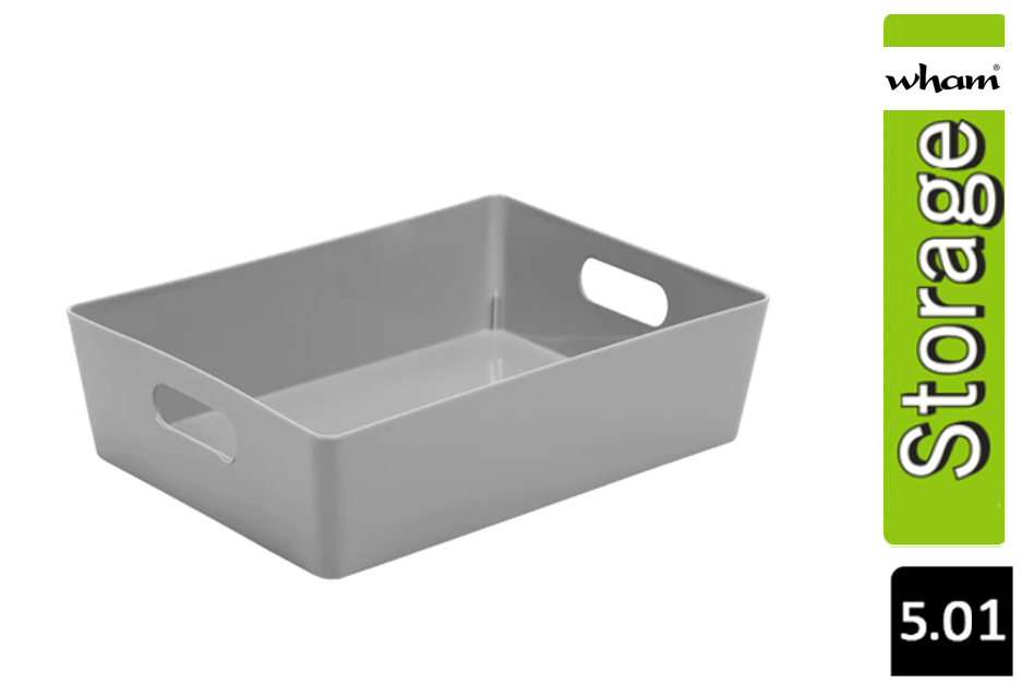 Wham Grey Rectangular Studio Basket 5.01 6 Litre - NWT FM SOLUTIONS - YOUR CATERING WHOLESALER