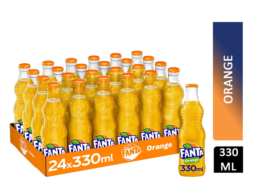 Fanta Orange GLASS Bottles 24x330ml - NWT FM SOLUTIONS - YOUR CATERING WHOLESALER