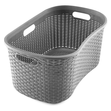 Addis Charcoal Rattan Hipster Laundry Basket - NWT FM SOLUTIONS - YOUR CATERING WHOLESALER