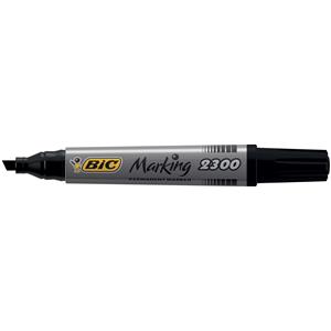 Bic Chisel Tip Black Permanent Marker 12's