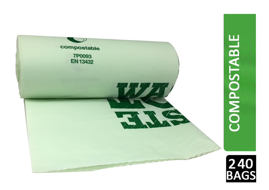 Compostable Biodegradable Food Waste Bin Liner 10 Litre Pack 24's