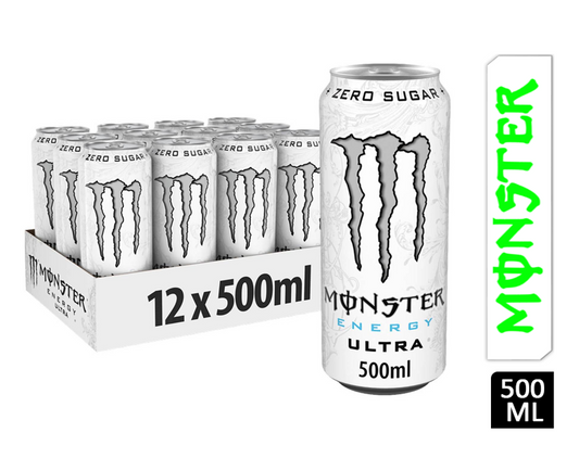 Monster Energy Ultra White Cans 12x500ml - NWT FM SOLUTIONS - YOUR CATERING WHOLESALER