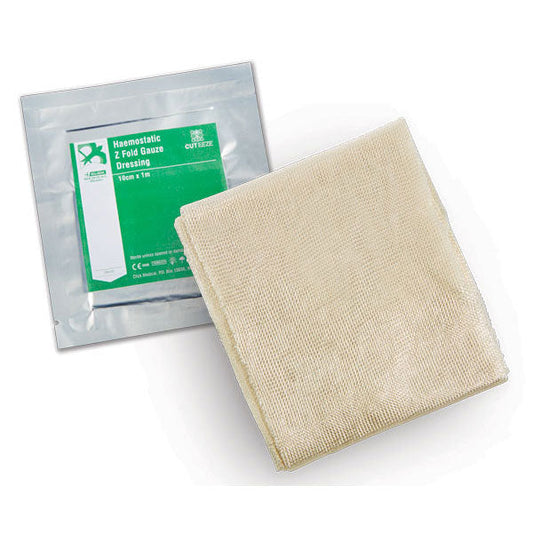 Click Medical Cuteeze Haemostatic Z-Fold Dressing 1mx10cm - NWT FM SOLUTIONS - YOUR CATERING WHOLESALER