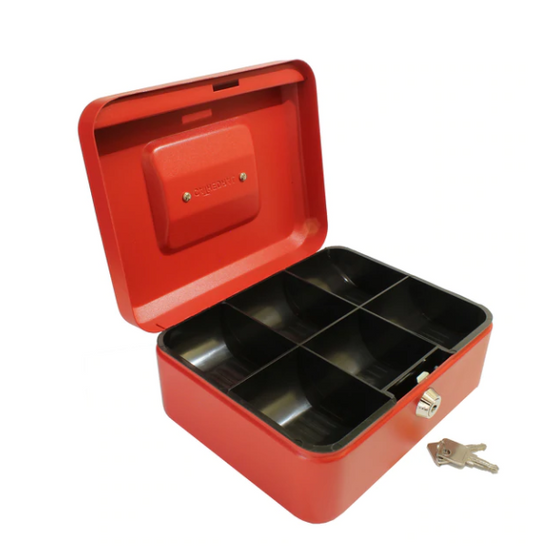 Cathedral Red 8inch Cash Box  - NWT FM SOLUTIONS - YOUR CATERING WHOLESALER