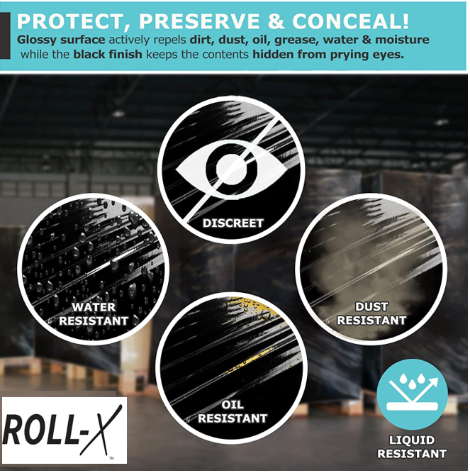 Roll-X Black Pallet Wrap (400mm x 250m 17mu)