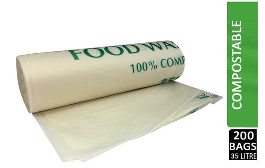 Compostable Biodegradable Bin Liner 35 Litre Pack 10's - NWT FM SOLUTIONS - YOUR CATERING WHOLESALER