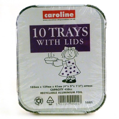 Caroline Foil Tray & Lid 16oz Pack 10's - NWT FM SOLUTIONS - YOUR CATERING WHOLESALER