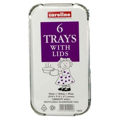 Caroline Foil Tray & Lid 23oz Pack 6's - NWT FM SOLUTIONS - YOUR CATERING WHOLESALER