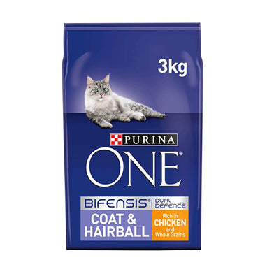 Purina ONE Coat & Hairball Dry Cat Food Chicken 3kg - NWT FM SOLUTIONS - YOUR CATERING WHOLESALER