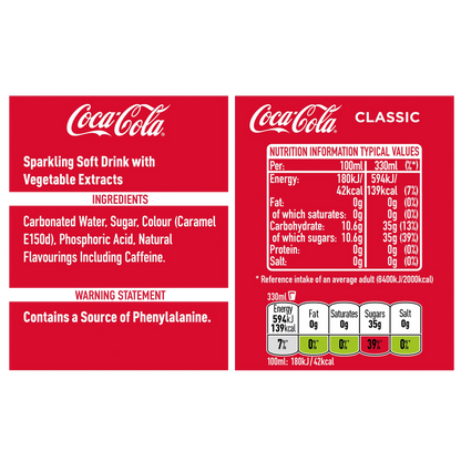 Coca Cola Cans 24x150ml