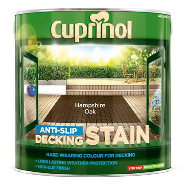 Cuprinol Anti-Slip Decking Stain HAMPSHIRE OAK 2.5 Litre - NWT FM SOLUTIONS - YOUR CATERING WHOLESALER