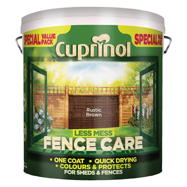 Cuprinol Less Mess Fence Care RUSTIC BROWN 6 Litre - NWT FM SOLUTIONS - YOUR CATERING WHOLESALER