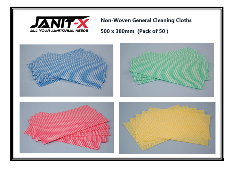 Janit-X/Optima Heavyweight All Purpose Non Woven Cloth 500x360mm Yellow (Pack of 50)