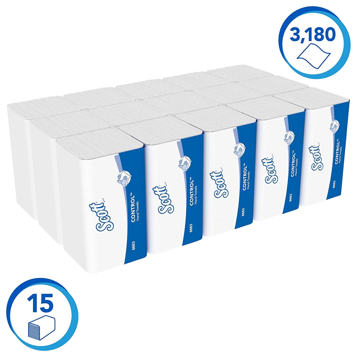 Scott Control Interfold Hand Towels15 Packs x 212's {6663}