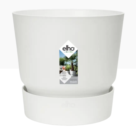 Elho Greenville Round Pot & Base WHITE 16cm - NWT FM SOLUTIONS - YOUR CATERING WHOLESALER