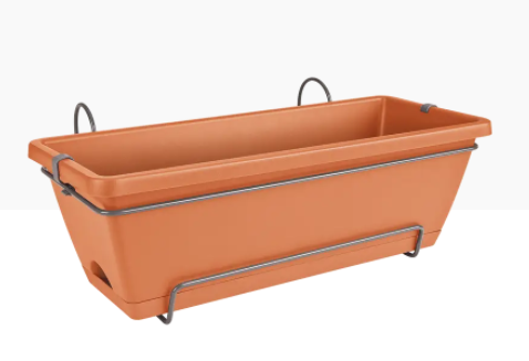 Elho Allin1 50cm Balcony Planter Set TERRACOTTA - NWT FM SOLUTIONS - YOUR CATERING WHOLESALER