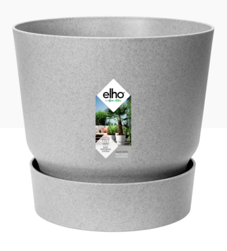 Elho Greenville Round Pot & Base LIVING CONCRETE 20cm - NWT FM SOLUTIONS - YOUR CATERING WHOLESALER