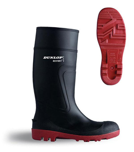 Dunlop Acifort Warwick Black Size 12 Boots - NWT FM SOLUTIONS - YOUR CATERING WHOLESALER