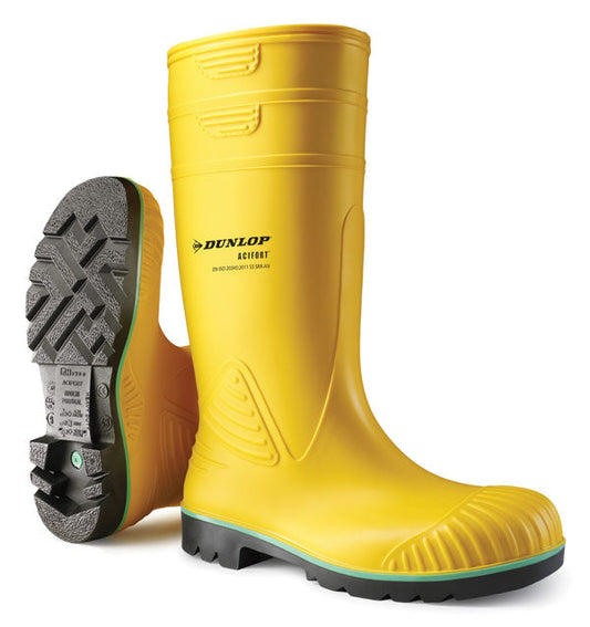 Dunlop Acifort Yellow Size 12 Boots - NWT FM SOLUTIONS - YOUR CATERING WHOLESALER