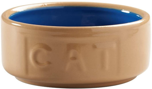 Cane & Blue Lettered Cat Bowl 13cm - NWT FM SOLUTIONS - YOUR CATERING WHOLESALER