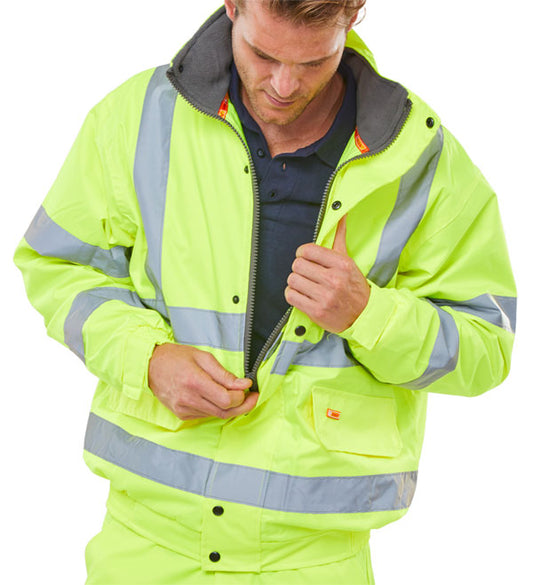 Hi-Vis Yellow Bomber Jacket XXL - NWT FM SOLUTIONS - YOUR CATERING WHOLESALER