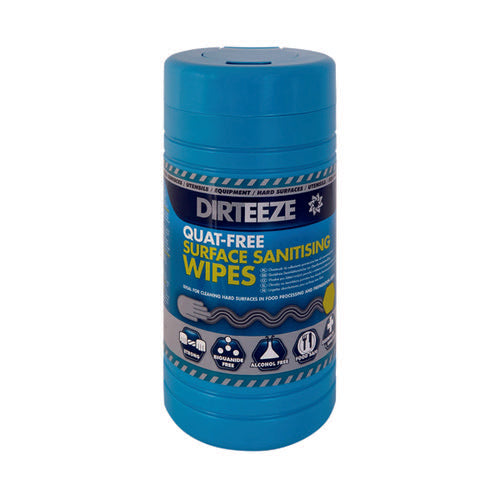 Dirteeze Quat-Free Sanitising Wipes Pack 250's