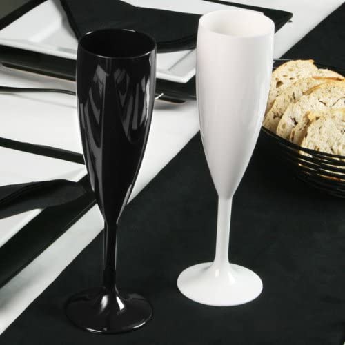Belgravia Black Plastic Champagne Flutes Pack 6"s