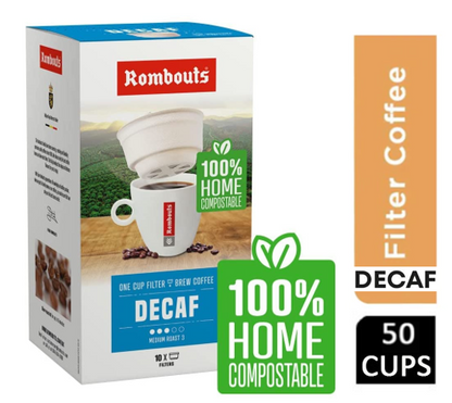 Rombouts Decaf Medium Roast 1 Cup Filters 10's