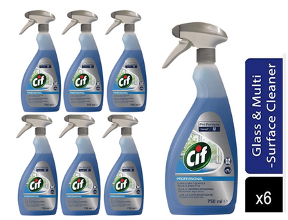 Cif Pro Formula Glass & Multi Surface Cleaner 750ml - NWT FM SOLUTIONS - YOUR CATERING WHOLESALER
