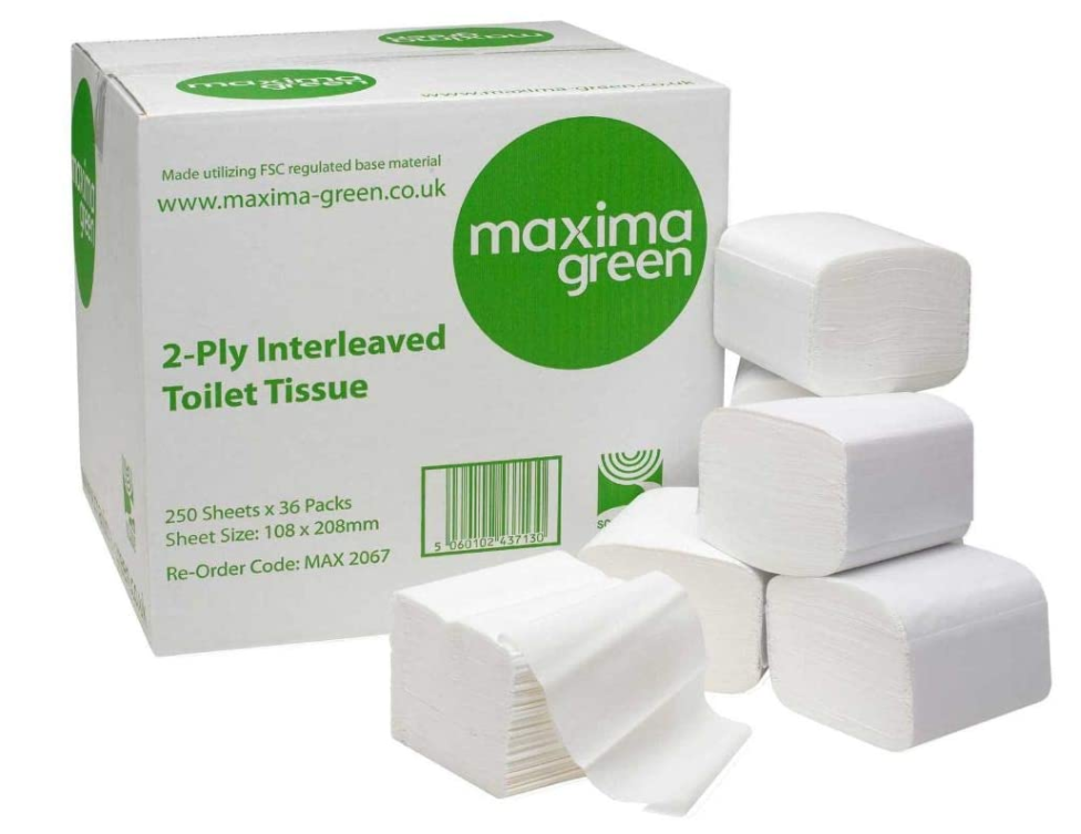 Maxima White 2-Ply Bulk Pack Toilet Tissue 250 Sheets (36 Pack) 1102044 - NWT FM SOLUTIONS - YOUR CATERING WHOLESALER