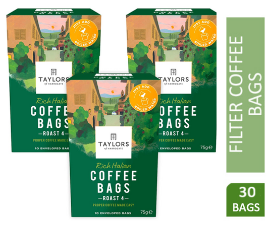Taylors of Harrogate Rich Italian Coffee Bags Pack 10s - NWT FM SOLUTIONS - YOUR CATERING WHOLESALER