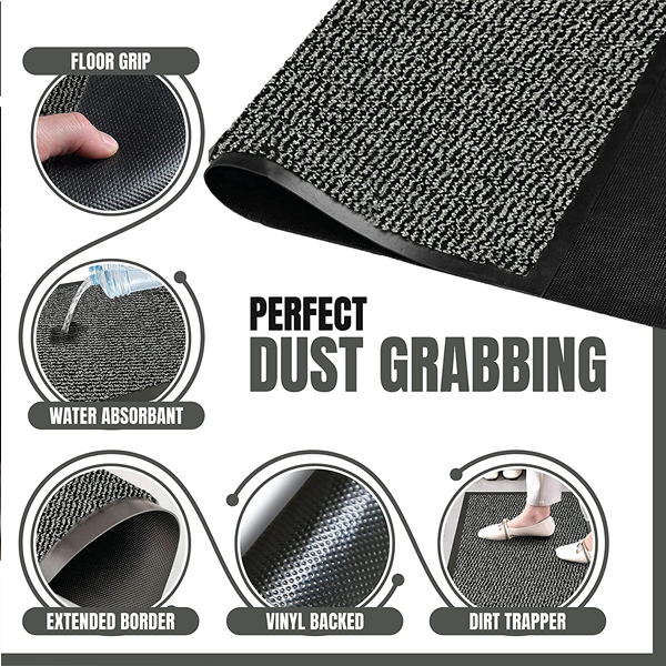 Fixtures Barrier Floor Mat 80cm x 160cm Grey