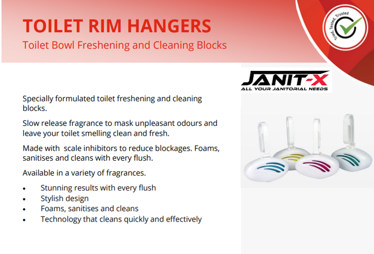 Janit-X Toilet Bowl Rim Hangers Assorted 24's