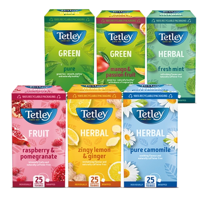 Tetley Fruit & Herb Starter Pack 6x25's