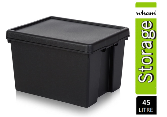 Wham Bam Black Recycled Storage Box 45 Litre - NWT FM SOLUTIONS - YOUR CATERING WHOLESALER