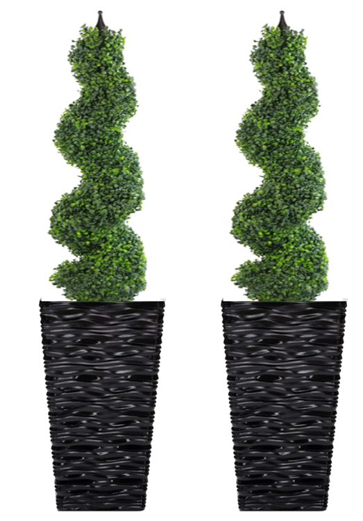 Fixtures Glaze Wave LARGE Planter {Black} - NWT FM SOLUTIONS - YOUR CATERING WHOLESALER