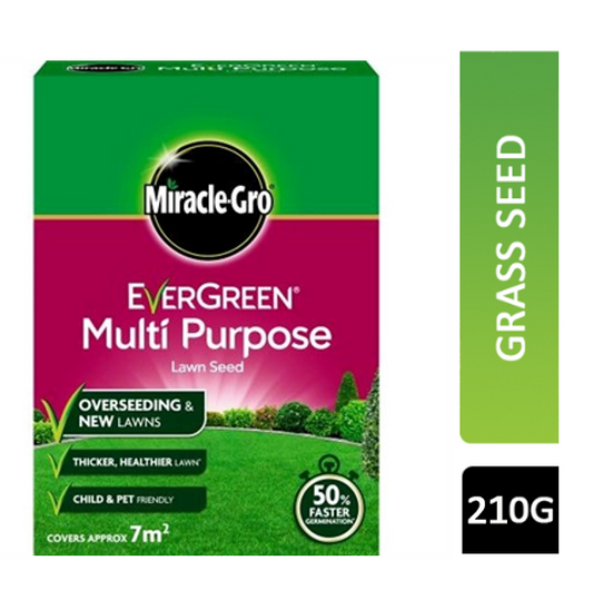 Miracle-Gro Evergreen Multi Purpose Lawn Seed 7m2, 210g - NWT FM SOLUTIONS - YOUR CATERING WHOLESALER