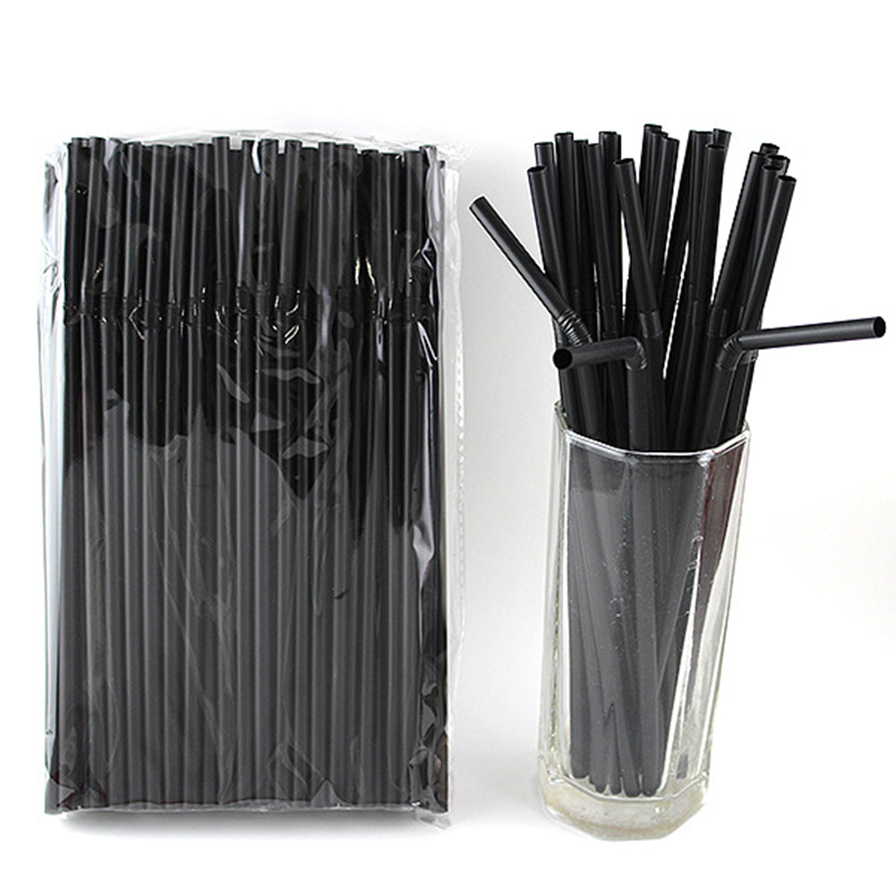 Belgravia Black PLA Bio Plastic Bendy Straws, 8 Inch Pack 250