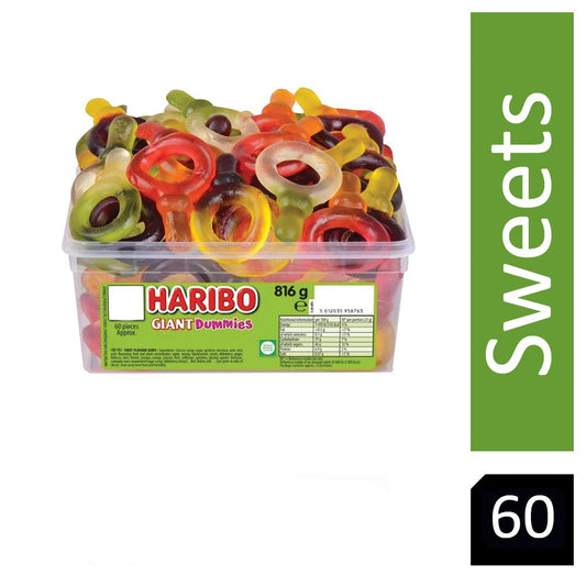 Haribo Giant Dummies Tub 60's - NWT FM SOLUTIONS - YOUR CATERING WHOLESALER