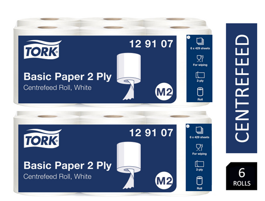 Tork Centrefeed Rolls White 2ply 6x150m {129107} - NWT FM SOLUTIONS - YOUR CATERING WHOLESALER