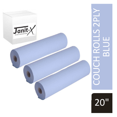 Janit-X Couch Rolls Blue 2ply 20inch 40m - NWT FM SOLUTIONS - YOUR CATERING WHOLESALER